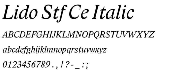 Lido STF CE Italic font